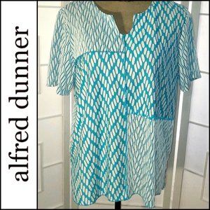Alfred Dunner Keyhold Neck Patchwork Top